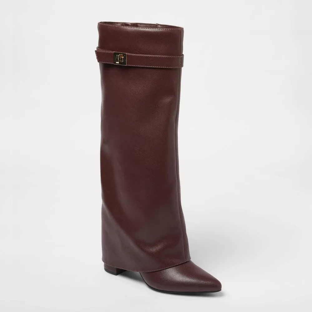 Women's Tambra Mid-Calf Boots by A New Day Burgundy Size 6.5 New Without Tags